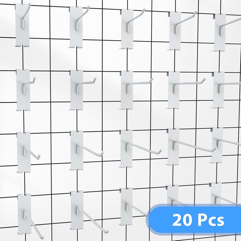 BeapTcely 50 Pieces Gridwall Hooks Gridwall Panel Hooks Metal Gridwall Hanging Hangers Gridwall Accessories Gridwall Pegs for Retail Shop Display Trade Garage Storage (White, 6 Inch) - Image 5